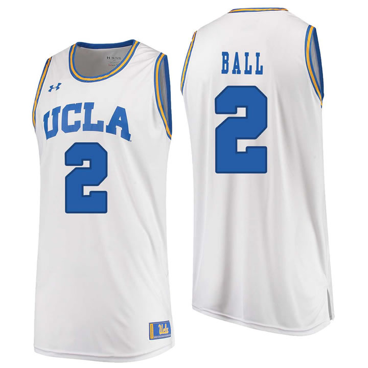 UCLA Bruins 2 Lonzo Ball White College Basketball Jersey Dzhi